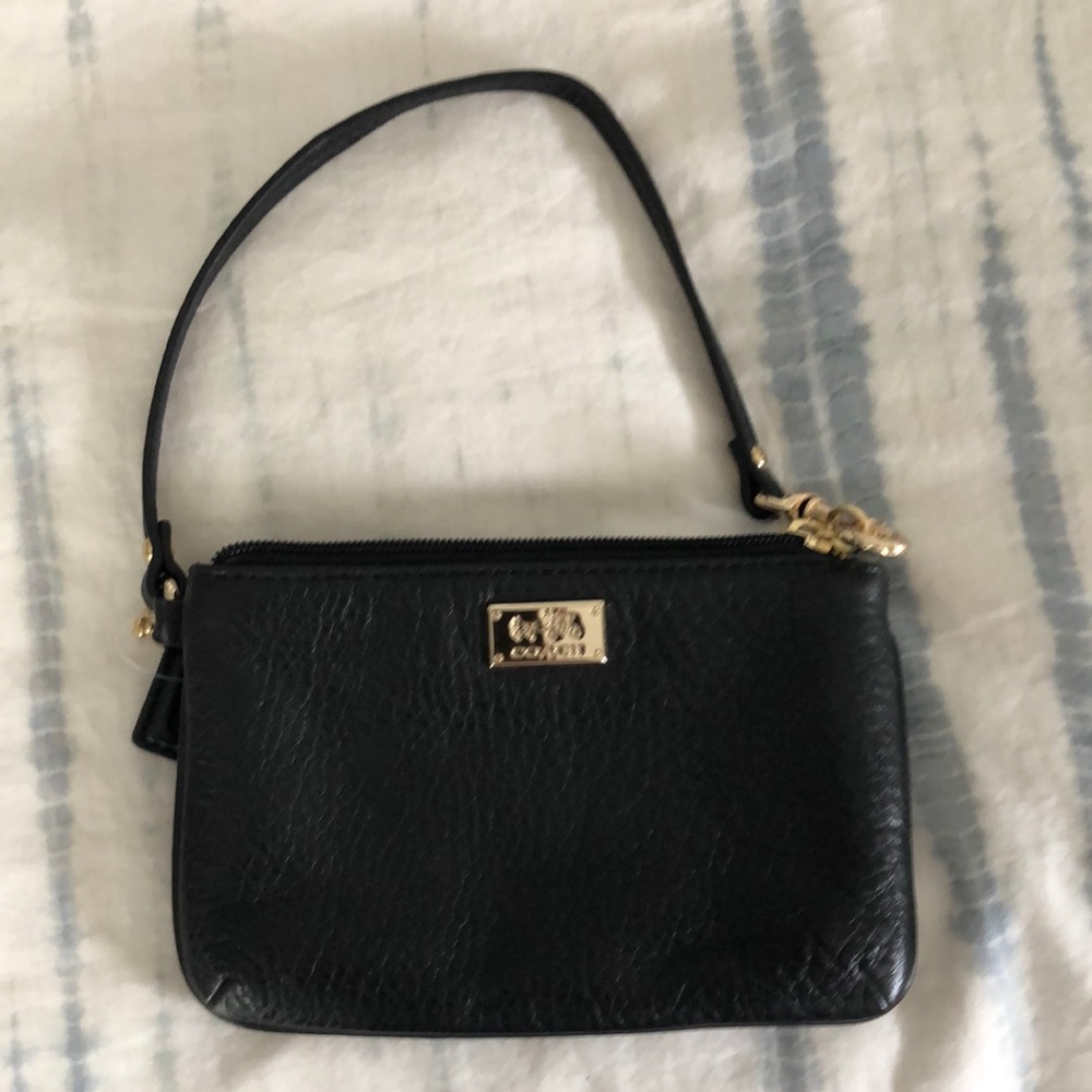 Coach wristlet black leather